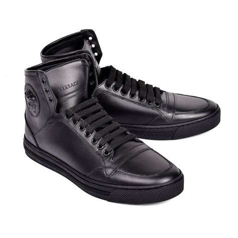 versace leather high-top|gianni versace athletic sneakers.